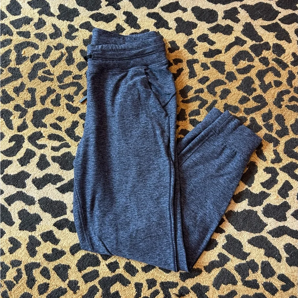 Lululemon Navy Heathered Jogger Pants Size 10 Drawstring Athleisure Travel